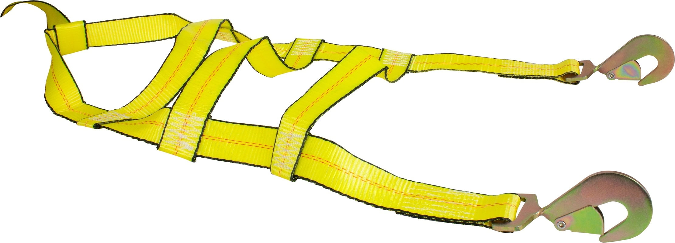 Domestic RuggedTow 2X USA Car Basket Straps Adjustable Tow Dolly DEMCO Wheel Net Set Flat Hook Standard Wheels Fits 14-20 Inches, Yellow