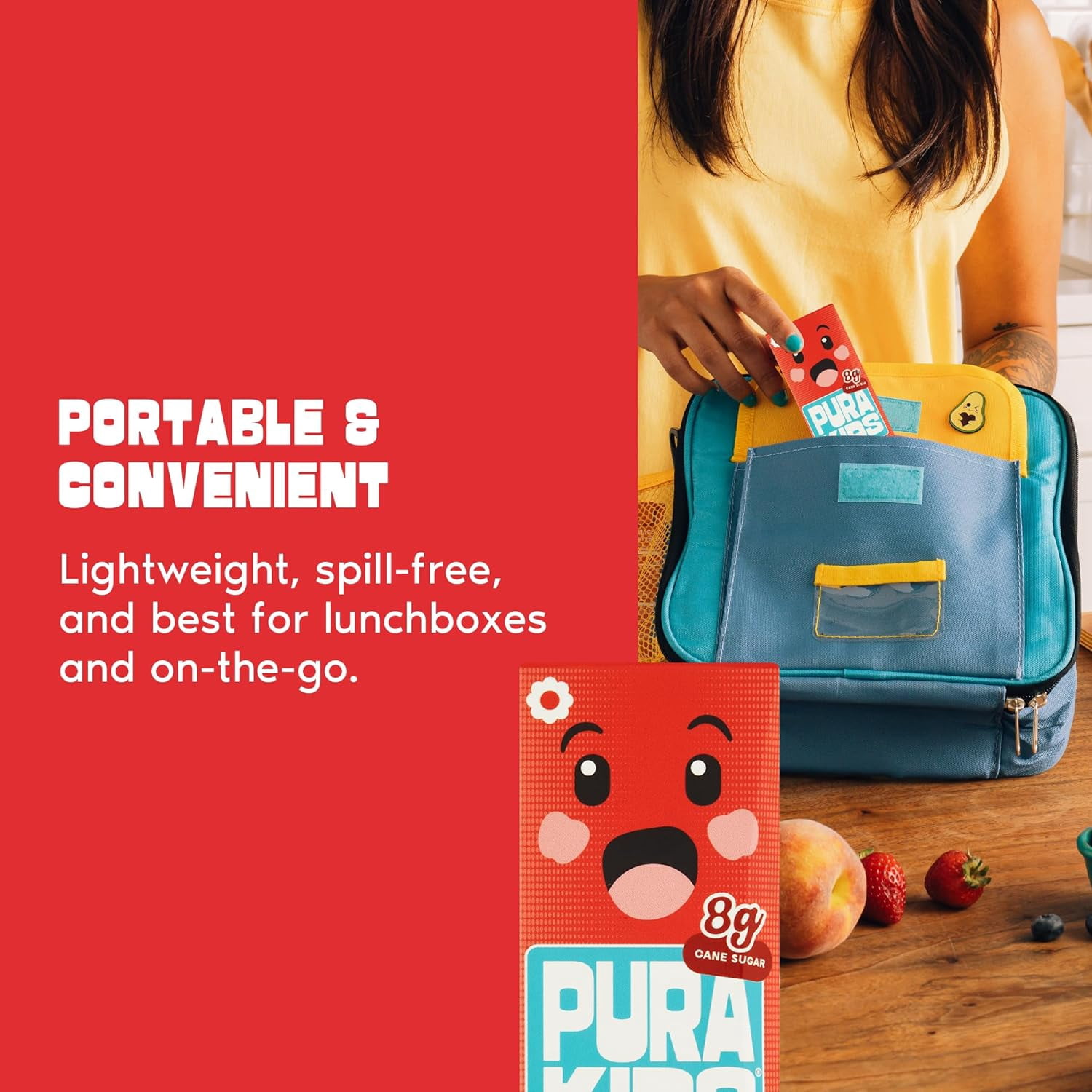 PURA Kids Box | Pink Apple Fruit extract infused Drink for kids | 8g Pure Cane Sugar | Non-GMO | Vegan, No Artificial Sweeteners | Best Lunchbox Beverage with Paper Straw | 6.67 fl oz (200ml) 24-Pack