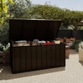 thumbnail image 2 of Mondawe 200 Gallon Metal Outdoor Storage Box Deck Cabinet for Patio Organization，Brown, 2 of 9