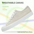 thumbnail image 2 of AOMAIS Womens Canvas Fashion Sneakers Classic Low Top Fabric Shoes Casual Walking Canvas Flats Cute Lace Up Tennis Shoes for Lady(Beige US11), 2 of 7