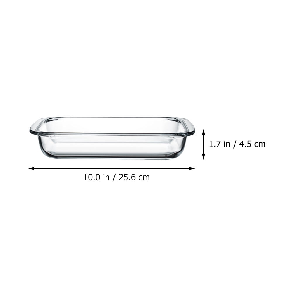 NUOLUX Glass Dish Roasting Pie Pan Baking Lasagna Salad Dishes Dessert Plates Tray Casserole Rectangular Plate Oblong Bakeware