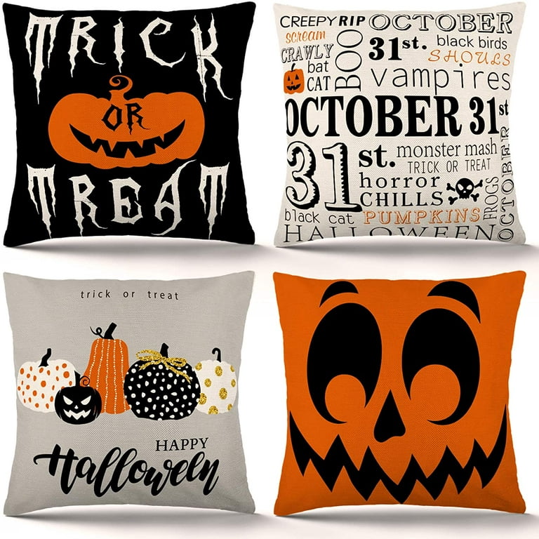  Fukeen Happy Halloween Pillow Covers 18x18 Inch Set of