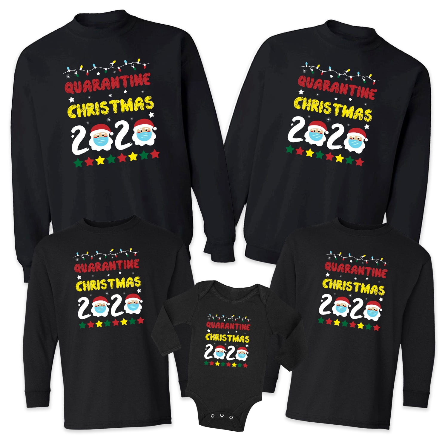 Matching Family Christmas Sweaters Graphic Crewneck Long Sleeve Solid Color Mommy Dad Sweatshirts Pullover Outfits
