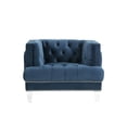 thumbnail image 7 of 41" Blue Velvet And Black Tufted Arm Chair, 7 of 7