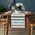 thumbnail image 2 of Teal Brown Table Runner - 72 Inch Long, Kitchen Dining Table Runner Dresser Scarves, Farmhouse Watercolor Modern Geometric Farmhouse Decor for Coffee Tables Wedding Party Banquet, 2 of 8