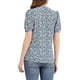 thumbnail image 3 of INSPIRAR CHIC Blusa de Manga Corta con Botones y Volantes de Estampado Floral para Mujeres Talla S Azul, 3 of 7