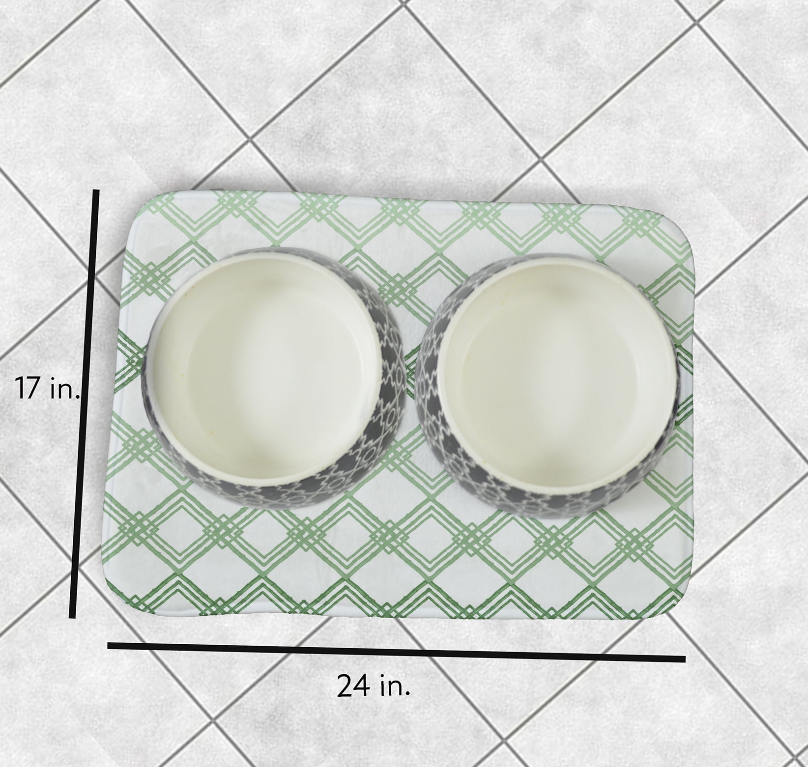 Simply Daisy Geometric Pet Feeding Mat for Dogs and Cats