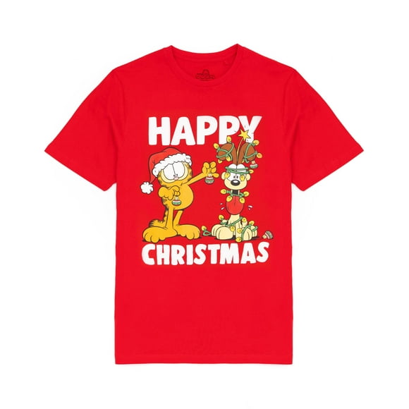 Garfield T-Shirt à Manches Courtes Rouge pour Hommes