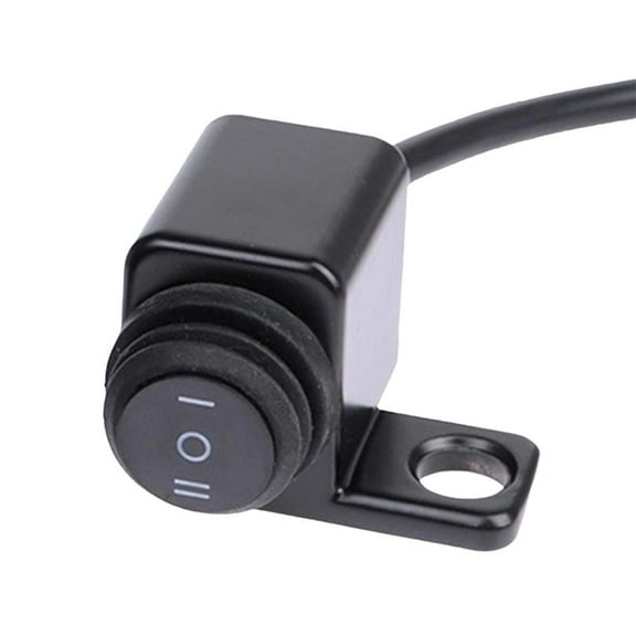 Motorcycle Headlight Switch, 12V 16A Aluminum Alloy ON-OFF-ON Handlebar Fog Light Switch for Motorcycle