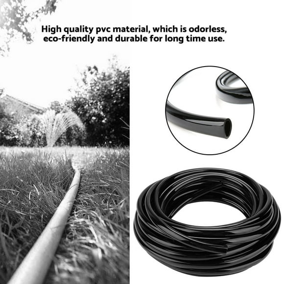 10M Distribution Tubing Irrigation Drip Hose, 8/11mm PVC Drip Line for Garden Greenhouse Flower Bed Patio Lawn