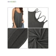 thumbnail image 7 of BadPiggies Women Flowy V Neck Sleeveless Tank Tops Summer Sexy Casual Double Spaghetti Straps Camisole Vest (L, Gray), 7 of 7