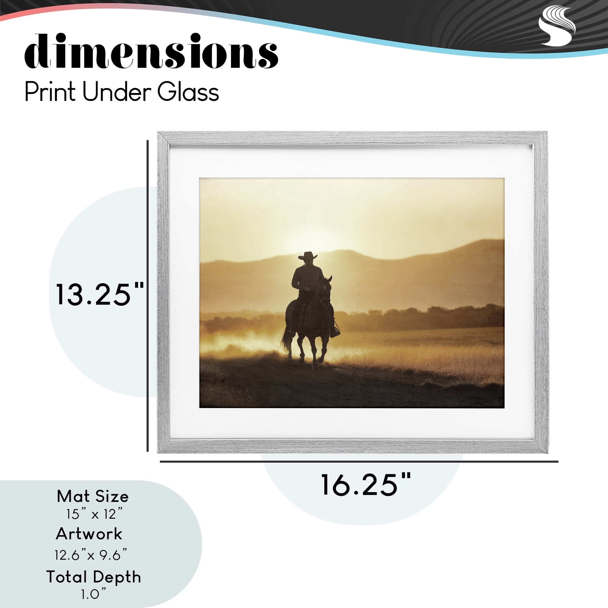 Stupell Industries Cowboy's Ride Home Gray Framed Print Under Glass, design by Kim Allen