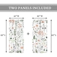 thumbnail image 4 of Rustic Wildflower Curtains 42Wx63H Inch Rod Pocket Cute Sage Green Flower Floral Spring Butterfly Plants Leaves Botanical Art Printed Girly Living Room Bedroom Window Drapes Treatment 2 Panels, 4 of 5