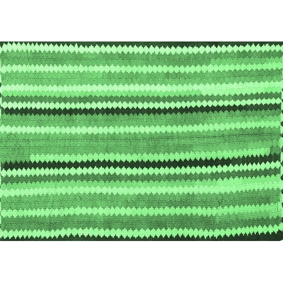 Ahgly Company Indoor Rectangle Southwestern Emerald Green Country Area Rugs, 6' x 9'