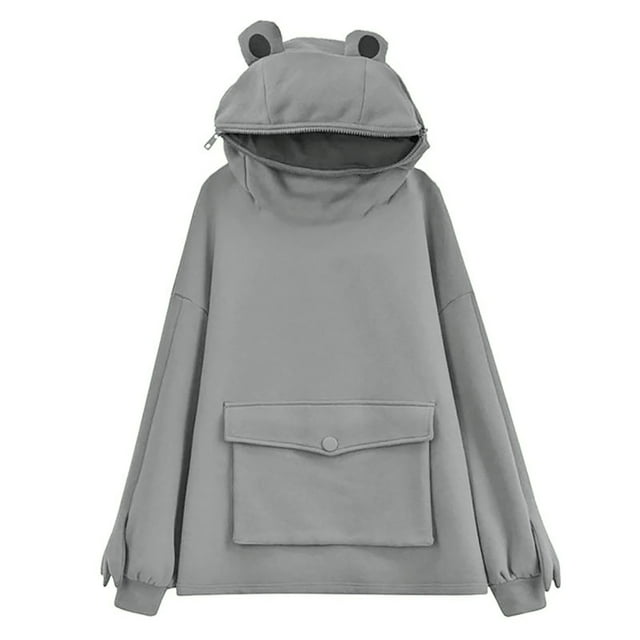 Femmes Nouveauté Frog Sweat à Capuche à Manches Longues avec Poche