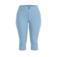 thumbnail image 6 of Njagoc3 Plus Size Capri Pants for Women High Waist Slim Fit Stretchy Cropped Trousers with Button and Side Slit Breathable Soft Fabric for Office Work Casual Daily Wear and Summer Travel, 6 of 6