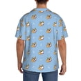 thumbnail image 5 of KLL Corgi Dog Print Men's Shirt Short Sleeve Button Down Summer Cuba Beach Shirts- Small, 5 of 7