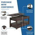 thumbnail image 4 of Table Basse à Plateau Relevable à 2 Tiroirs avec Compartiment Caché et Étagères de Rangement, 4 of 8