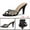 Black, variant on Unique Bargains Women's Rhinestone Decor Stiletto High Heel Mule Sandals Silver 6