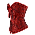thumbnail image 3 of MISS MOLY Women's Lace Up Boned Plus Size Overbust Corset Bustier Bodyshaper Top Dark Red 2XL, 3 of 6