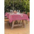 thumbnail image 3 of Outdoor Tablecloth with Umbrella Hole for Patio/Picnic/Party/Camping, Ocean Starfish Waterproof Table Cloth Rectangle Table Cover Washable, Summer Bohemia Coastal Beach Watercolor Pink (60"x 102"), 3 of 9