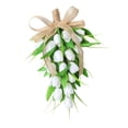 thumbnail image 4 of predolo Artificial Flower Wreath Teardrop Tulip Swag Wall Decor for Wedding Party Spring White, 4 of 8