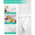 thumbnail image 3 of No Hook Shower Curtain with Snap in Liner, FAMILY IS EVERYTHING Spring Watercolor White Daisy Beige Shower Curtains for Bathroom, Washable Shower Curtain Liner Set with Mesh Top Window, 36"x72", 3 of 6