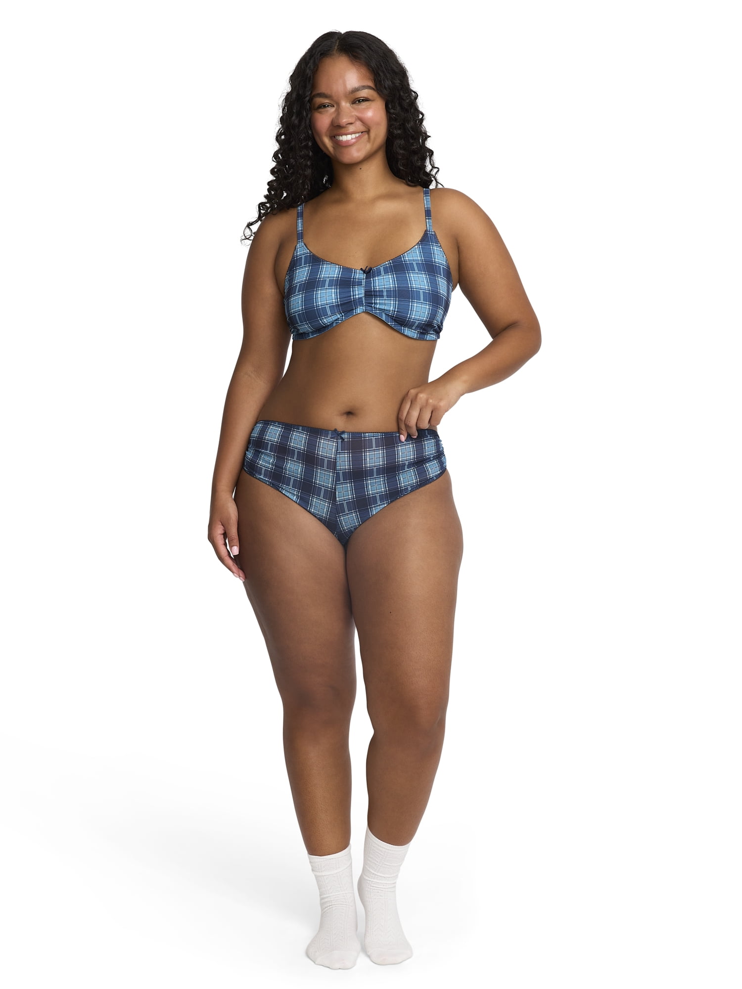 Mills by Millie Bobby Brown Women's Runched Mesh Hipster Panties, 3-Pack, Sizes XS-XXXL