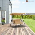 thumbnail image 2 of Steel 2-Person Patio Swing Chair Porch Swing with Removable Cushion and Convertible Canopy Beige, 2 of 5