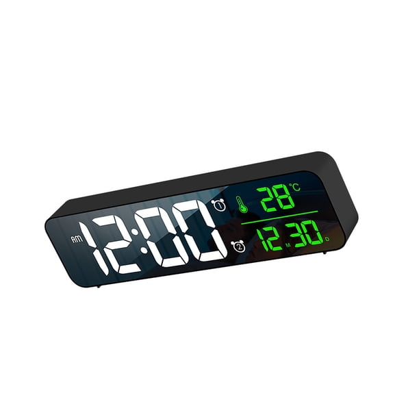 Advancent Reloj digital Pantalla LED Accesorio de escritorio Comodidad 40 Canciones Despertadores Práctico Dispositivo creativo de tiempo de reproducción Decoración del hogar Negro Advancent HA027187-01