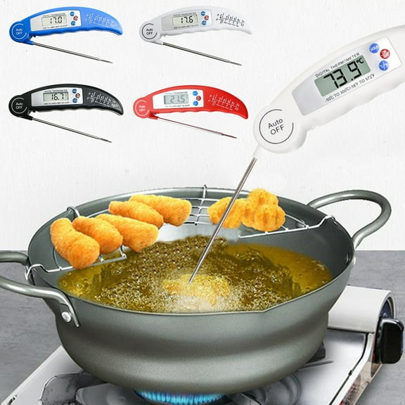 Stainless Steel BBQ Temperature Gauge, Foldable Food Thermometer, Liquid Milk Electronic Probe, Quick Read, Compact Design, for Grilling & Cooking, Digital Temperature Measurement, Cooking UKHBMC
