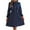 Navy, variant on WRKEKC Floral Dress for Women Print Long Sleeve V-Neck Midi Dress for Fall Winter Polka Dot Tie Waist Pleated Skirt Elastic Cuff and Back Zip