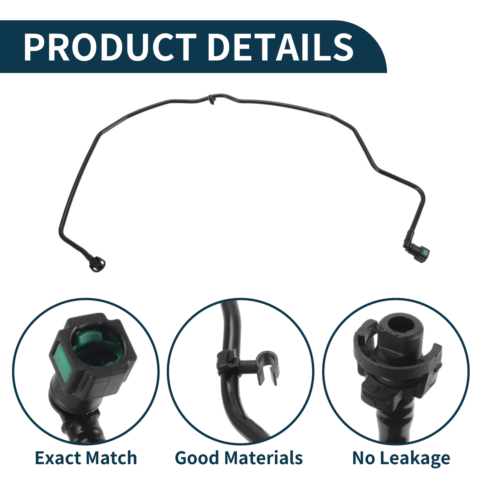 Unique Bargains Radiator Hose Heater Hose Radiator Outlet Hose Pipe No.LR100554 for Land Rover Discovery 2021-2023 2.0L L4 Plastic Coolant Pipe Black 1 Pc