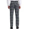 thumbnail image 3 of Pantalones de vestir planos de cintura elástica y stretch de cuadros para hombres INSPIRE CHIC 38 Negro, 3 of 7