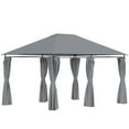 thumbnail image 1 of Outsunny 10' x 13' Outdoor Patio Gazebo w/ Steel Frame and Curtains, Grey, 1 of 10