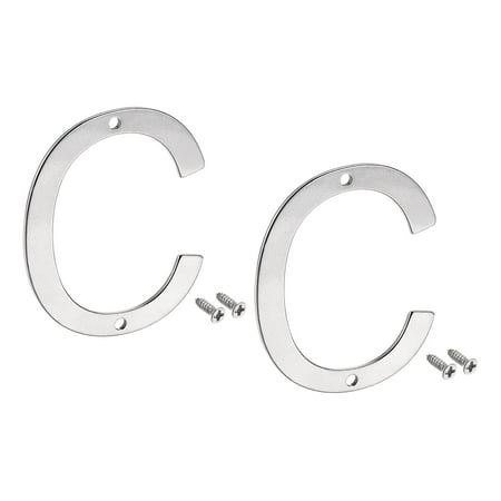 

Uxcell 2.76 Inch Stainless Steel House Letter C for Mailbox Hotel Address Door Sign 2 Pack