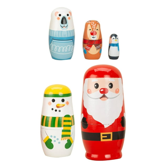 5Pcs Chic Stack Dolls Matryoshka Multipurpose Crafted Doll Arrangement Props for perfke muñecas rusas de anidación