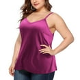 thumbnail image 6 of Fnooota Womens Camisole Tank Tops, Basic Plus-size Loose Fit V-Neck Summer Tops Hot Pink Size L-5XL, 6 of 6