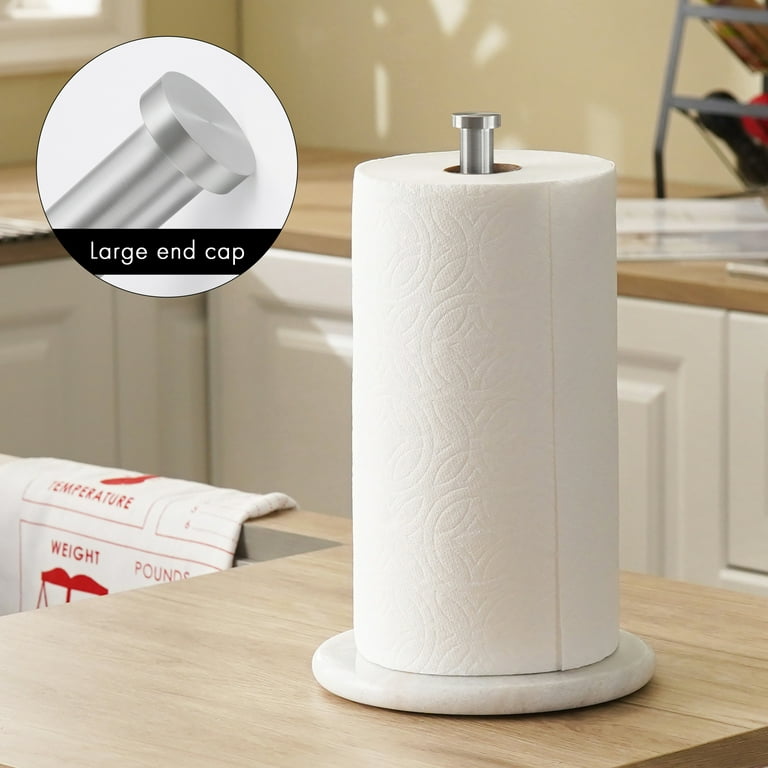 Heavy Weighted Paper Towel Holder, Easy One-Handed Design for Kitchen Stand  Paper Towel Dispenser, Sturdy Base for Standard Paper Towel Rolls and Mega