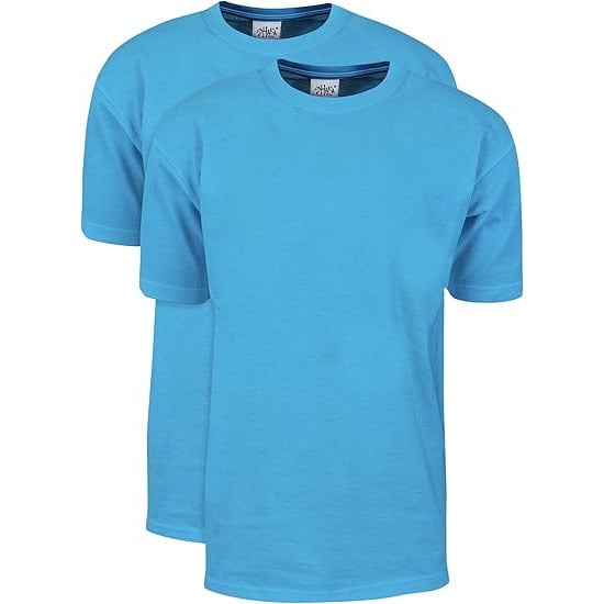 2 Pack Shaka Wear Men's Max Heavyweight Short Sleeve Crew Neck T-Shirt - Turquoise - XXL