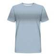 thumbnail image 4 of Jinhomg Short Sleeve T Shirt for Men Loose Fit Comfy Drop Shoulder Crew Neck Tees Big and Tall Geometric Print Casual Spring Summer Tops Seasonal Sale Sky Blue S, 4 of 5