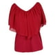 thumbnail image 5 of Camiseta Con Cuello Hombros Fríos Para Mujer Camiseta Entallada Con Hombros Descubiertos En Verano Con Gasa Rojo M BLESIY Camiseta de mujer con hombros descubiertos, 5 of 8