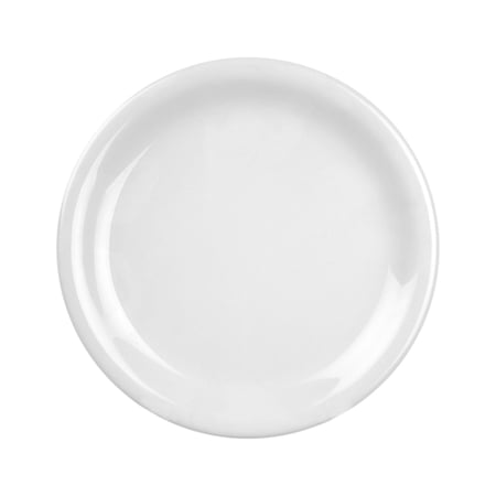 Excellante Color White Melamine Dinnerware Collection 7.25 Inch Narrow Rim Round Plate, Comes in Dozen