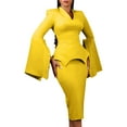 thumbnail image 1 of Robe à Manches Longues pour Femmes, Robe de Travail pour le Travail avec Couleur Unie et Col Rond, 1 of 9