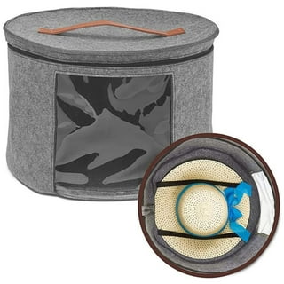  Household Essentials 3-Piece Hat Box Set with Faux Leather  Lids, Scroll Pattern : Home & Kitchen