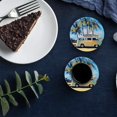 thumbnail image 6 of ZHANZZK Retro Tour Bus on Sandbeach with Palm Trees Set of 6 Round Coaster for Drinks, Absorbent Ceramic Stone Coasters Cup Mat with Cork Base for Home Kitchen Room Coffee Table Bar Decor, 6 of 6