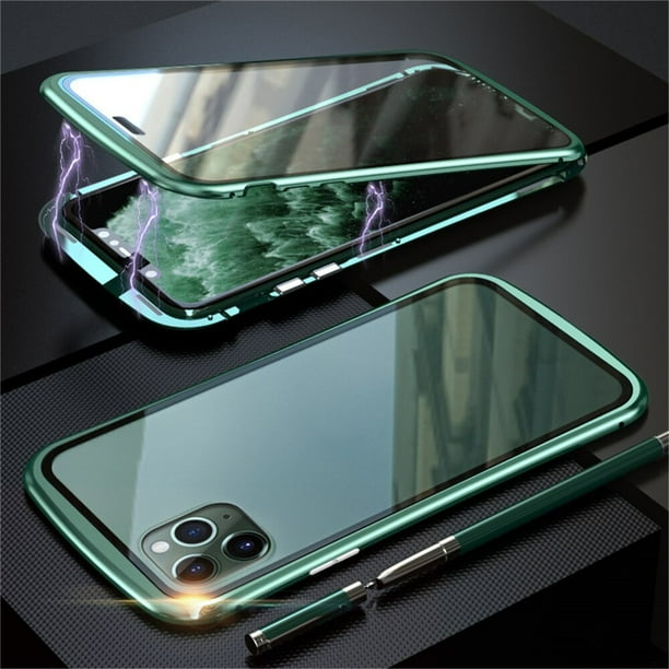 New Privacy Magnetic Case For Iphone 11 Pro Max Magnet Metal Double Side Tempered Glass Cover 2399