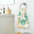thumbnail image 3 of Yayeee 2 Pack Hand Towels for Bathroom 100% Cotton 16" x 28" Soft Absorbent Kitchen Towel, Floral Wave, 3 of 7