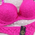 thumbnail image 6 of Women's Bra Set, Ladies Sexy Lace Push Up Bra & Panties Briefs Underwear Lingerie,Rose Red,90B, 6 of 6
