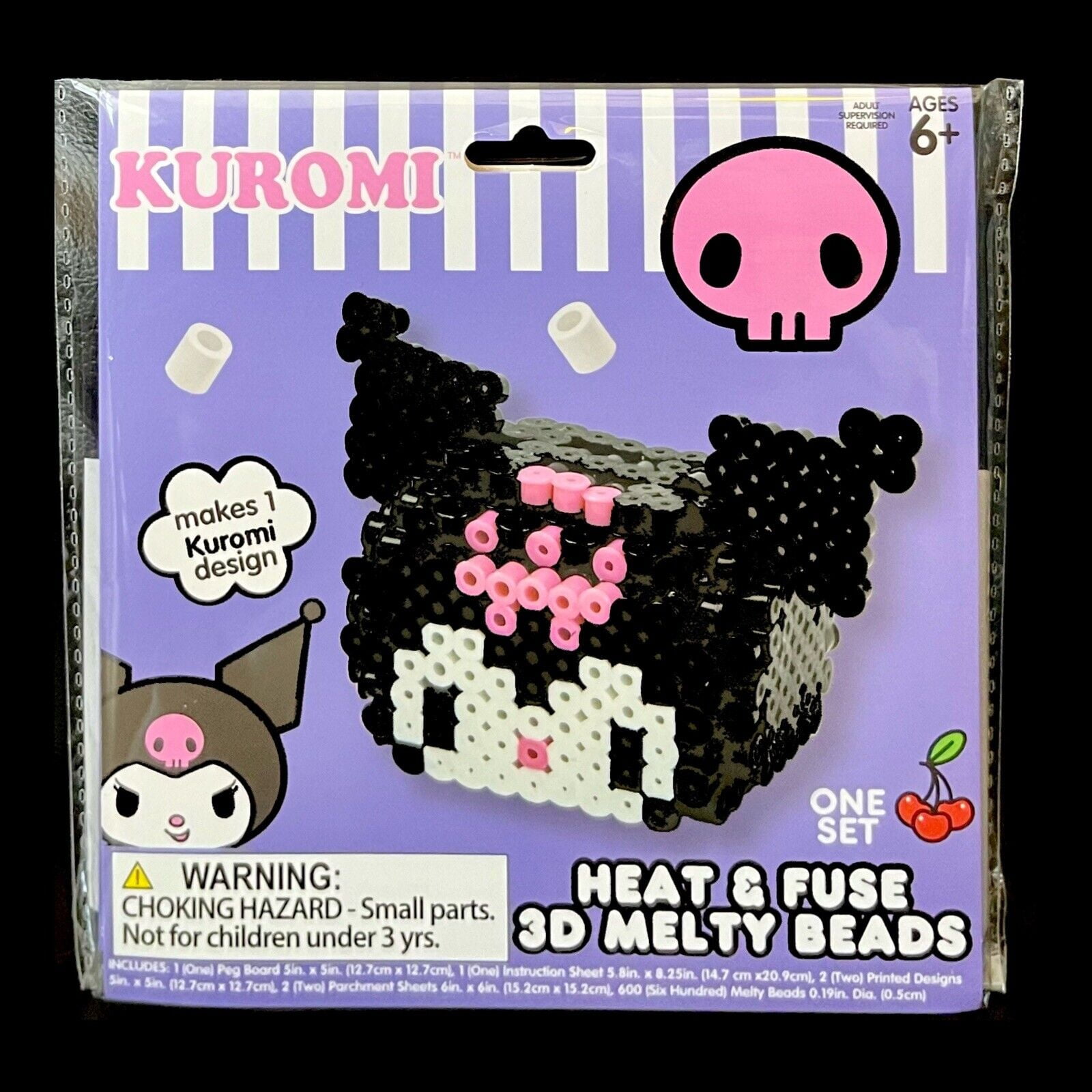 Sanrio Hello Kitty and Friends Heat & Fuse 3D Melty Beads Craft Kits - Kuromi & Cinnamoroll, Keroppi, Pompompurin - Set of 5